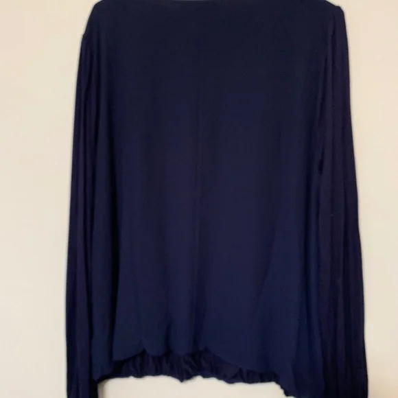 Boden Tori Star Embroidered Long Sleeve Stretch Navy Top Size 14 - Picture 6 of 6